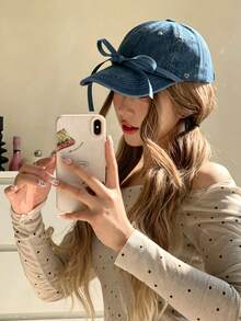 1 Women's Y2K Bow Hot Diamond Love Baseball Cap, Sweet Bow Decoration, Multifunctional Sports Sun Hat, Suitable For Parties And Daily Wear - Multicolor - View 1