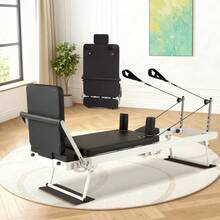 Studyset Pilates Reformer Machine For Home Gym, Foldable Pilates Equipment With Jump Board, Springs And Cords, Adjustable Resistance Trainer, Compact Pilates Machine For Full Body Workout - White - View 2
