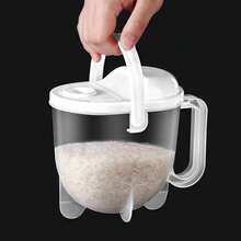 1pc 6.3"X3.15"X5.12" Thickened Transparent PP Rice Washing Bowl With Handle, No-Hand-Wash Rice Soaking And Cleaning Device, With Detachable Strainer Basket, Quick-Drain Grain Washer, Multi-Function Kitchen Tool For Rice, Fruit, Vegetables And Beans - Multicolor - View 9