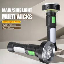 1pc 11-Mode Multi-Core Flashlight, Strong Magnetic Adsorption, With Battery Level Display, Type-C Charging LED/COB Work Light, Suitable For Outdoor Camping And Car Repair - Flashlight - View 3