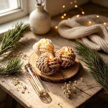 DIY Tonform 2 Stücke Garnkugel-Stil Kerzenornament Form geeignet für die Herstellung von Harz, Gips, Kerzen, Aromatherapie-Produkten, Heimdekoration, Tischplatte Silikonform - 2 Stück Garnknäuelform - Übersicht 4