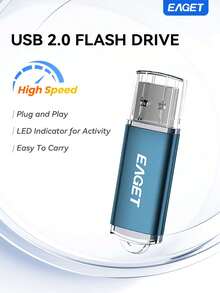EAGET 64GB USB Flash Drive 32GB/16GB/8GB/4GB USB U Disk USB 2.0 Storage Stick For Photos And Videos, USB U Disk With LED Light Compatible With Android Micro/PC Business Gift - View 2