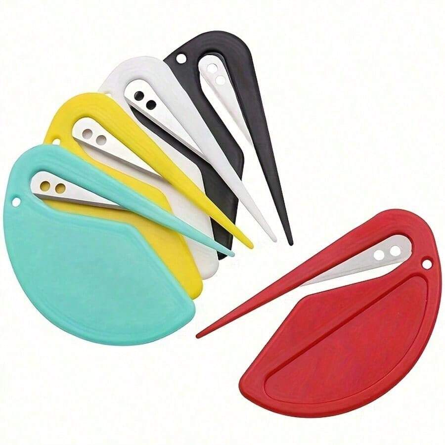 1/5pcs Portable Compact Plastic Letter Opener, Multi-Function Cutting Tool, Suitable For School And Office Supplies