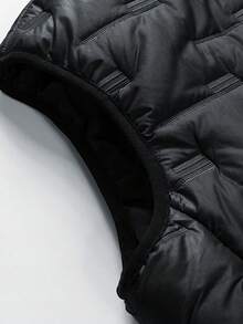 Women's Stand Collar Zipper Warm Lining Vest, Lightweight Quilted Sleeveless Jacket, Suitable For Autumn/Winter Sports, Black - Black - View 7