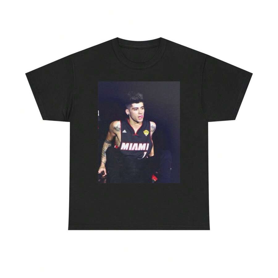 Zayn 1D Unisex Tee,  Shirt, Frat Boy Era Graphic T-Shirt,Casual 100% Cotton Short Sleeve Tee For Men Women Mexican Street Daily Trendy Ou - Negro - Ver 1