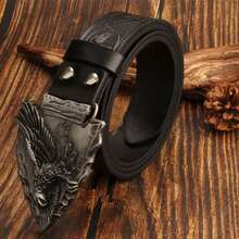 Vintage Triangle Eagle Buckle Belt Casual PU Leather Gift Essential Unisex Adjustable All-Season - Multicolor - View 1