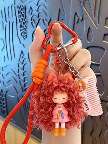 1 buah Gantungan Kunci Boneka Krim Susu, Liontin Boneka Kartun Gadis Keren, Hiasan Tas Wanita, Hadiah Kecil, Gantungan Kunci, Aksesori Dekoratif Kunci Mobil - MultiWarna - View 12