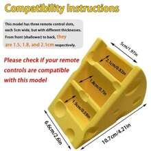 Un lindo estante de almacenamiento con forma de queso para control remoto, adecuado para almacenar tres controles remotos. No es solo un organizador de almacenamiento práctico para el escritorio, sino también un soporte para control remoto. - Amarillo - Ver 3