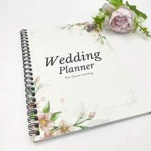 Wedding Planning Checklist & Budget Planner - A5 Size, White Spiral Bound Notebook, Decorated With Floral Pattern, Contains 86 Pages Of Lined Paper, Divided Into 6 Sections (Guest List, Vendors, Decor, Attire) - Universal Wedding Planning Template For Couples, Wedding Supplies, School Supplies, Back To School Season - A - View 5