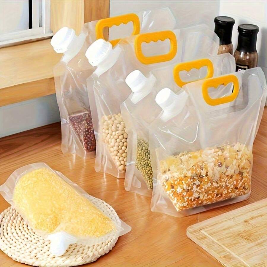 12pcs Sealed Storage Bags For Grains And Cereals, Large-Diameter Soy Milk Suction Nozzle Bags, And Portioning Bags - 12pcs - View 1