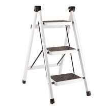 3 Step Folding Ladder, Non Slip Waterproof Rustproof Household Step Stool For Kitchen Bathroom – White - A - View 12