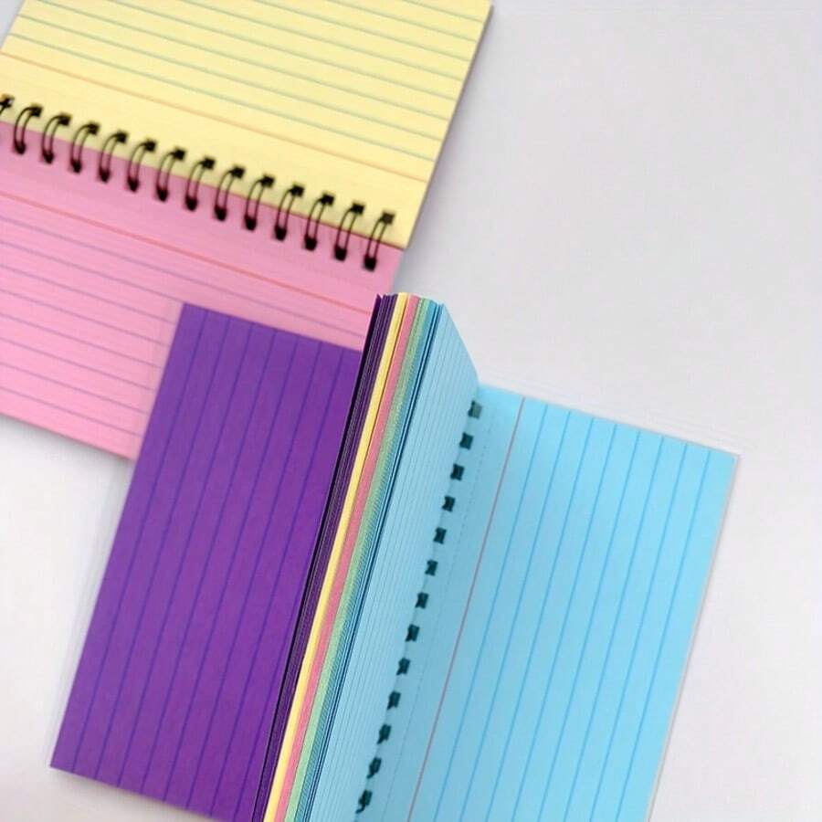 2pcs Colorful Spiral Notebooks, Minimalist Portable Student Diary, Suitable For Students And Office Use School Supplies - Random - View 1