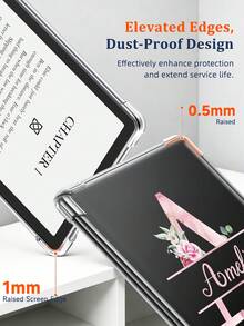 Ayotu 客製化透明電子閱讀器保護殼，適用於全新 Kindle Paperwhite 第 12 代（2024 年款，7 吋，26 個字母可選）超薄防刮矽膠背蓋，相容 6 吋全新 Kindle（第 11 代 2024/2022 發行版），相容 Clara Colour、Clara BW 6 吋、Libra Colour 7 吋 - 彩色 - 查看 12