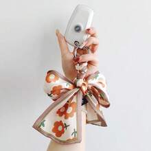 1pc Women's Fashion Versatile Multi-Color Silk Scarf Bow Handmade Woven Pendant, Exquisite Bag Decoration Accessory, Personalized Car Hanging Slouchy Keychain Ribbon, Anti-Loss Convenient Hanging, Suitable For Dates, Gatherings, Birthday Parties - Multicolor - View 10