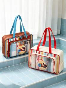 1pc Swimming & Fitness Wet/Dry Separation Storage Bag, Large Capacity With Shoe Compartment, Cartoon Handheld Toiletry Bag,Back To School - Multicolor - View 2
