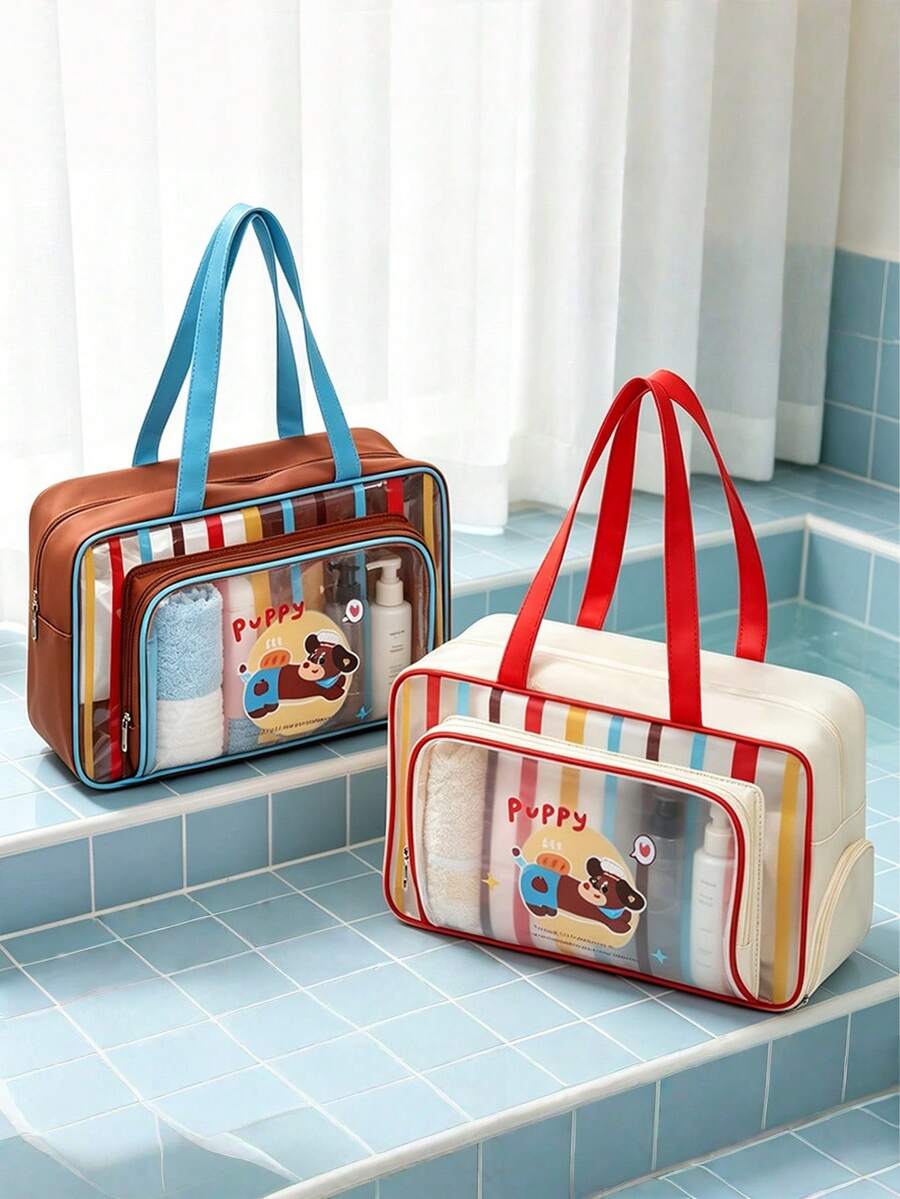 1pc Swimming & Fitness Wet/Dry Separation Storage Bag, Large Capacity With Shoe Compartment, Cartoon Handheld Toiletry Bag,Back To School