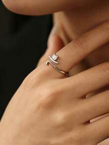 1pc S925 Sterling Silver Healing Sweet Cute Cat Thin Open Ring Women's Ring, Personalized Exquisite Luxury Design Versatile Niche Atmosphere Jewelry Gift For Best Friend Girlfriend Cute Accessory - Cat - View 5