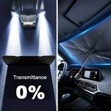 1 pieza Parasol para parabrisas de coche, aislamiento térmico y protección UV, accesorio interior enrollable fácil de usar con bolsa de almacenamiento negra, reduce la temperatura del coche de manera efectiva, diseño duradero y ligero, cubre completamente el parabrisas delantero, adecuado para la mayoría de los modelos de coche - Multicolor - Ver 7