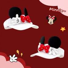 Disney 1件迪士尼黑色耳朵遮陽帽 中性款 3D黑色鼠耳紅色波點蝴蝶結白色手工裝飾 可調式透氣開頂棒球帽 可愛卡通主題 適合主題樂園、海灘、旅行、戶外日常度假 - 遮陽帽 - 查看 8