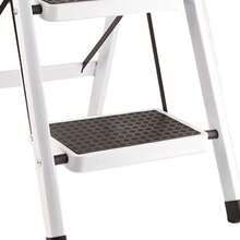 3 Step Folding Ladder, Non Slip Waterproof Rustproof Household Step Stool For Kitchen Bathroom – White - A - View 5