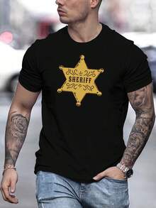 Men's T-Shirt With RIFF Print, Casual Summer Short Sleeve T-Shirt - Putih - View 7