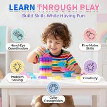 40 buah Balok Lunak Sensorik, Mainan Susun Elastis Lembut Montessori, Puzzle Edukasi Dini yang Dapat Diremas dan Diregangkan, Hadiah Kreatif untuk Anak Laki-laki dan Perempuan - MultiWarna - View 8