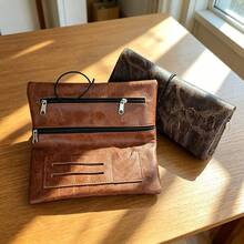 British Retro Faux Leather Tobacco Pouch, Multi-Functional Compartment Portable Storage Bag, Cigarette Organizer, Smoking Accessories Tool Kit, Multiple Colors Available - 1PC - View 6