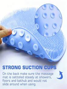 Multifunctional Foot And Back Bath Brush With Suction Cup For Stable Placement, Provides Gentle Full Body Exfoliation, Back Scrubbing, Foot Cleaning And Foot Massage Pad - Multicolor - View 2