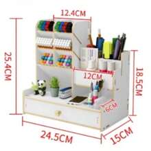 Desk Organizer With Drawers For Office Supplies - D - View 4