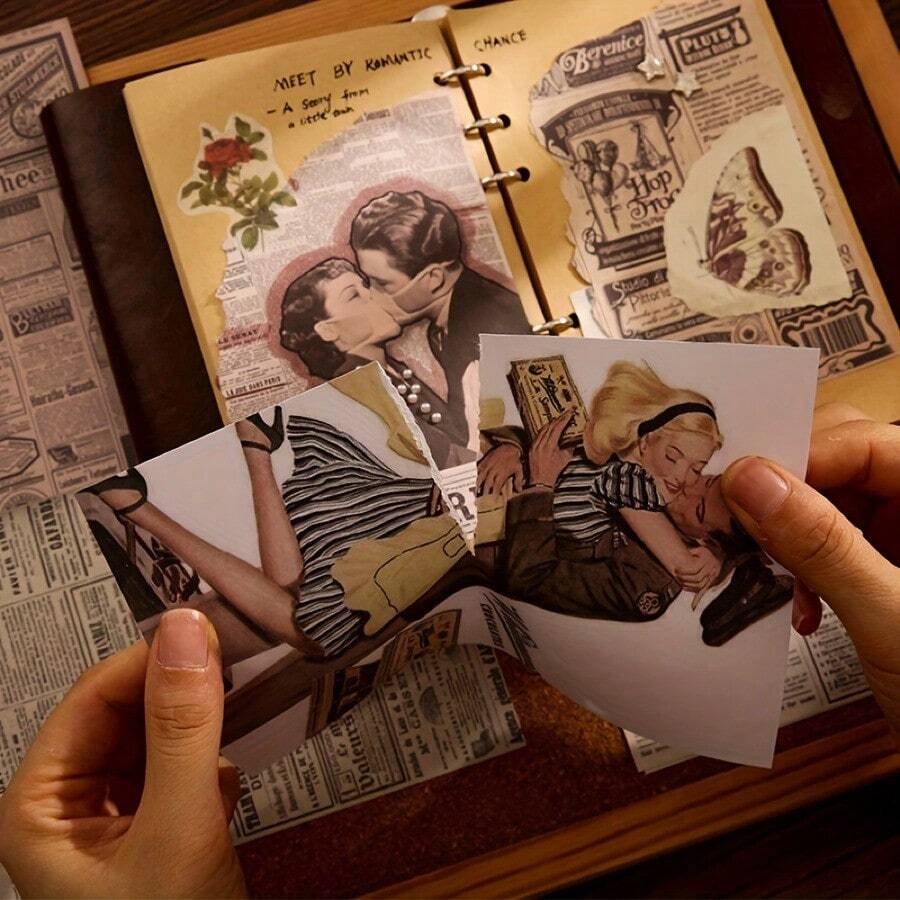 30張1940s-1960s復古女性海報轉印紙，霧面預膠長方形剪貼簿紙，適用於手帳DIY藝術項目、愛心主題刺繡拼貼，懷舊設計易於使用手工藝用品 - Modern Poster - 查看 1