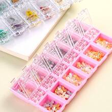 12-Grid Nail Decoration Storage Box, Nail Studio Nail Container, Transparent Box, Can Store Fake Nails, Nail Additions, Portable Container, Nail Decoration Storage Box - Multicolor - View 8