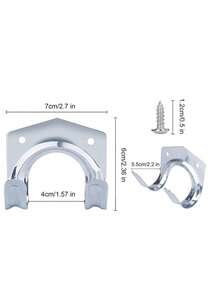 1Set Hanger, Garage Storage Hook Double Hook Style Hook, Garden Garage Tool Storage Rack, Garage Supplies, Heavy Duty Garden Tool Rack - Silver - View 2
