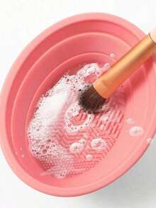 Foldable Silicone Makeup Brush Cleaning Mat And Bowl, Portable Folding Brush Cleaning Bowl, Silicone Brush Cleaning Bowl Suitable For Watercolor, Acrylic Oil Painting Water Cup, Applicable For Cleaning Makeup Brushes, Sponges, Puffs And Other Makeup Tools And Accessories - Multiple Styles - View 2