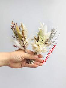 1/6件組 波希米亞風人造迷你花束腕花 婚禮西裝胸花 婚禮飾品 - HS111 - 查看 7