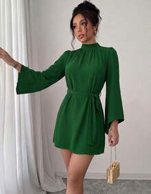 Women Midi Dresses - Green - View 3