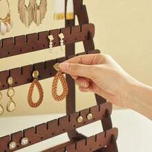 Elegant Vintage Wood Earring Holder Organizer With Removable Trays - Tabletop Display Stand For Studs, Hoops & Dangling Earrings, No Assembly Required, Jewelry Towers - 8-layer Jewelry Rack - View 8