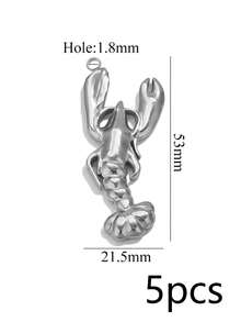 5 piezas de colgantes de criaturas marinas de estilo mixto, acero inoxidable 304 con chapado en oro de 18K, accesorios de joyería hechos a mano DIY/resistentes al agua y a la decoloración - colgante - Ver 8