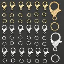 300pcs Lobster Claw Clasp And Jump Ring Set, Includes 100pcs Lobster Clasps And 200pcs Jump Rings, Suitable For Handmade Beading, Spacer Bead Connectors, Pendant Necklace Clips, Bracelet Connectors, Open Rings And Jewelry Making Materials - Lobster Buckle With Open Ring - View 4