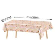 1/3pcs Daisy - Car Birthday Tablecloth Disposable Plastic Tablecloth Rainbow Hippie Birthday Party Supplies Party Decoration Vintage Daisy Party Tablecloth Rectangular Plastic Tablecloth 137x274cm - Multicolor - View 5