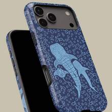 cover con design floreale blu oceano per iPhone 17 16 15 14 13 12 11 Pro Max, cover floreale per Samsung S21 S22 S23 S24 S25 Ultra - Custodia resistente e lucida - Visualizzare 5