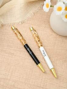 Customizable Metal Ball Pen, Personalized Teacher Pen, Customized Neutral Pen (With Gift Box) - Surprise Gift For Friends, Classmates, Family, Creative Gift, Customizable Writing Pen, Christmas Gift, Friends, Couples, Home, Office, Corporate Gift - 1 Pen + 1 Pencil Case - View 5