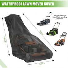 Lawn Mower Cover, Anti Sailor Push Type Lawn Mower Protective Cover, Universal Oxford Cloth Lawn Mower Cover, With Dust-Proof And UV Resistant Functions, Equipped With Drawstring Design (210D, 75 X 25 X 40 Inches) - New Thickened Lawn Mower Cover - View 7