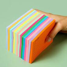 2pcs/4pcs/8pcs/10pcs Stiker Garis Warna-warni Fluorescent Perlengkapan Kantor Catatan Tempel Kreatif Lucu Bantalan Memo Siswa, 14 Warna Bantalan Memo Bergaris Grosir Catatan Kantor Dapat Digunakan Kembali - MultiWarna - View 3