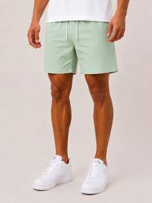 Kit 3 Premium Linen Shorts Bermuda Mauricinho Men's Casual Basic Comfortable Drawstring Waist - verde menta - Ver 2