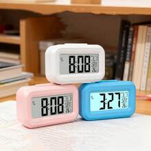 Multifunctional Mini Digital Alarm Clock With LED Display - Portable, Battery Powered Calendar, Thermometer And Timer, Suitable For Office, Bedside Or Desk, Bedroom Alarm Clock, Small Size, Batteries Not Included - Multicolor - View 13