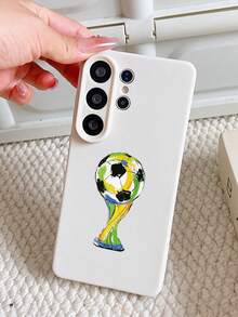 1 pieza Funda de teléfono con patrón pintado de grafiti de fútbol minimalista de moda, textura de cuero TPU suave resistente a caídas, arañazos y huellas dactilares, adecuada para teléfonos /Apple Apple11/12/13/14/14plus/15/15plus/16/16plus/7/8plus/17/17pro y otros modelos, cubierta protectora - Multicolor - Ver 5