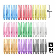 HUANQU 54pcs Transparent Plastic Dart Shaft Accessories Set, 9 Colors, 3 Sizes (Excluding Threaded Part): 35mm, 42mm, 48mm. Professional Replacement Dart Shafts, Compatible With Steel Tip And Soft Tip Darts, Suitable For Indoor/Outdoor Use, Game Room Practice And Various Competitions, For Adult Men And Women Players. - Multicolor - View 10