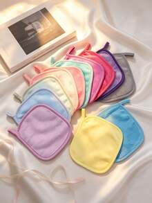 1pc Edged Makeup Remover Cloth (Water Only): Machine Washable, Reusable Cleaning Tool, Suitable For Face Washing, Cleaning And Makeup Removal, Suitable For All Skin Types, Ideal For Beauty Salons And Hair Salons - Multicolor - View 3