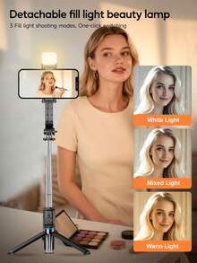 TOKQI Selfie Stick Phone Holder Telescopic All-In-One, Smartphone Selfie Tripod With Wireless Remote Control, 360 Degree Rotating Phone Clip, Essential Outdoor Travel Stand, Compatible With IOS/Android Smartphones - View 8