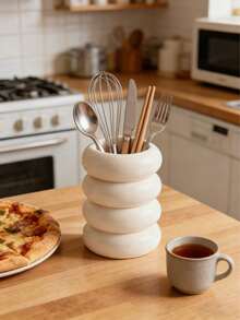 1 pieza Estante apilable para utensilios de mesa de cocina, organizador multifuncional para almacenamiento de cuchillos y tenedores, decoración de cocina del hogar - Multicolor - Ver 4